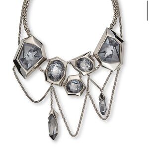 Atelier Swarovski Silver and Gray Geometric Necklace Jean Paul G